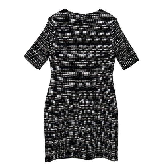 Cynthia Steffe Tweed Boucle Wool Blend Striped Cocktail Dress Black Tan Size 8 - Picture 2 of 9